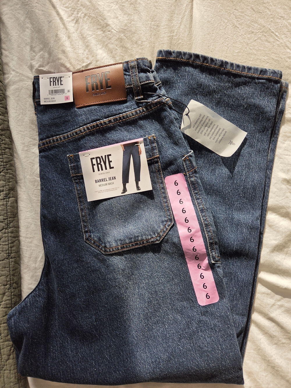 Frye Dark Blue Barrel Jean New With Tag